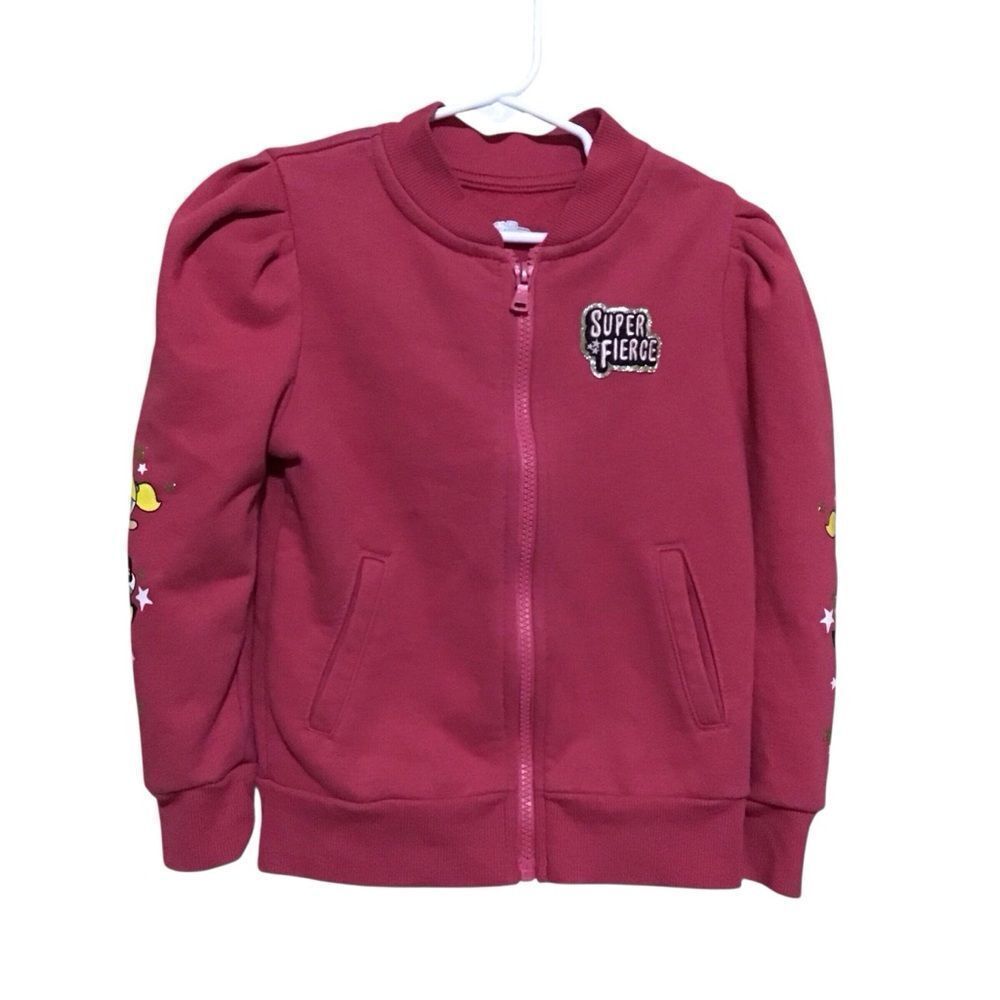 365‎ Kids Powerpuff Girls Puff Sleve Zip-Up Jacket Pink 6 Bubbles Buttercup